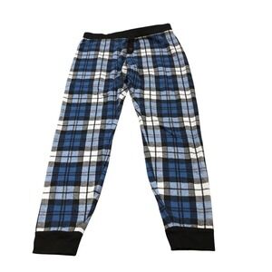 UGG Pajama Pants Mens L Blue Plaid UA5388W Cotton Blend Jogger Loungewear